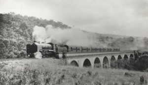 Caves Express crosses Knapsack Viaduct