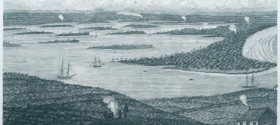 Engraving of Newcastle and Stockton about 1812