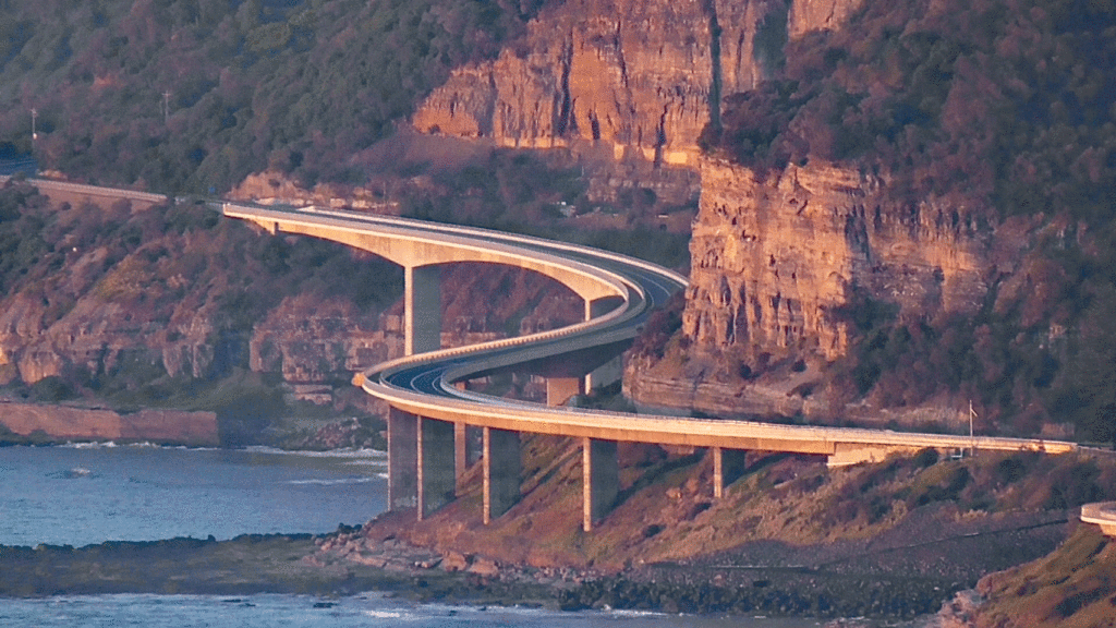 Morning light on the Sea Cliff Bridge near Stanwell Park