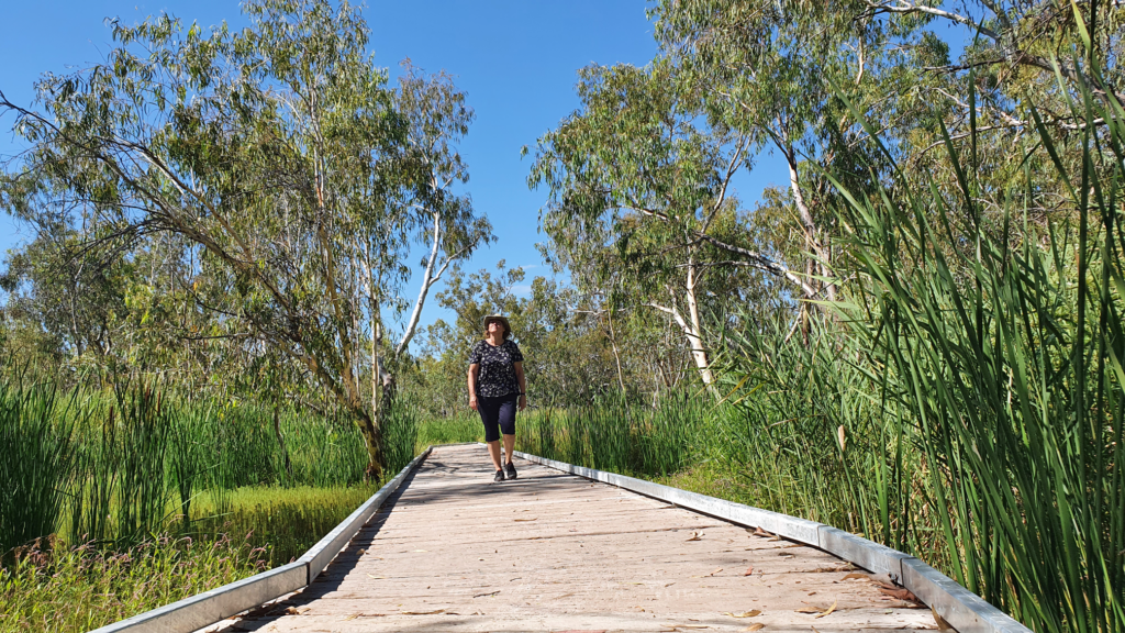 Walking on Burrima Boardwalk