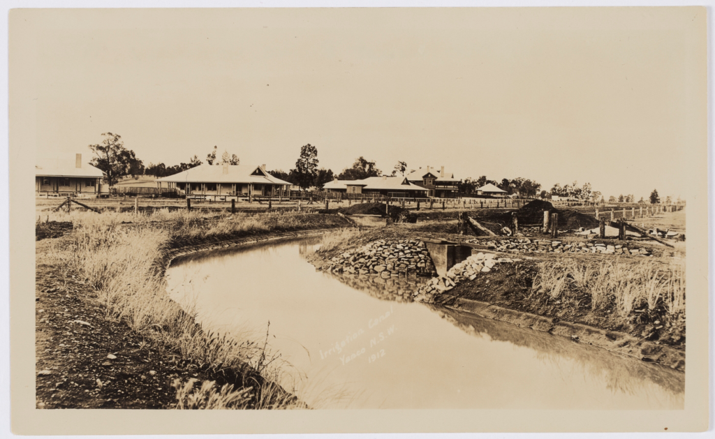 Historic Image showing the Murrumbidgee Irrigation Scheme  canal around Griffith and Leeton.